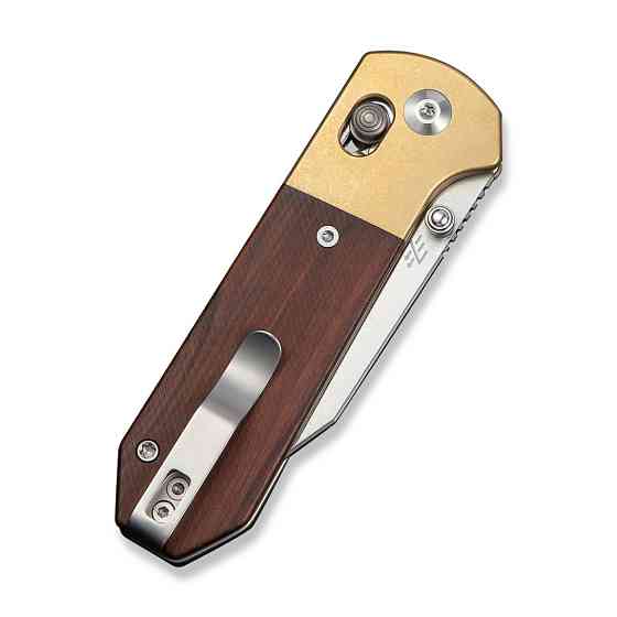 Нож складной карманный Civvi Yonder Clip Point (7.3 см) 14C28N / Wood and Brass натуральный Киев