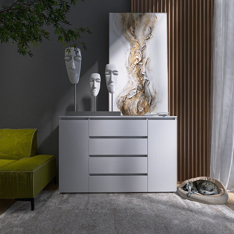 Комод Эверест КЛ-4 Лайт (телескопические) 140х38х93 см Нимфея Альба (DTM-4646) Днепр - изображение 1