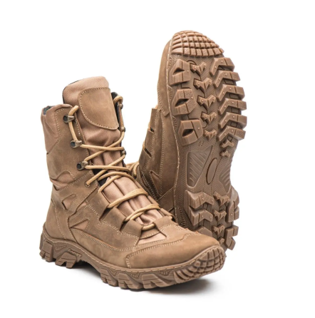 Чоловічі військові шкіряні берці демісезонні койот, тактичні  якісні водостійкі шкіряні берці весна осінь Львів