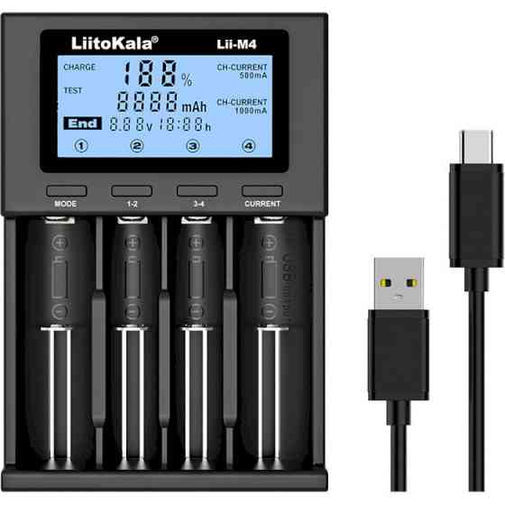 Зарядний пристрій для акумуляторів LiitoKala Lii-M4 (Li-ion IMR LiFe+NiMH) + Rower bank + Type-C Вінниця
