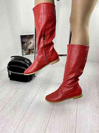 New Style Чоботи жіночі NEW STYLE 10120/1 червоні (весна-літо, шкіра натуральна) (3367) Коломия