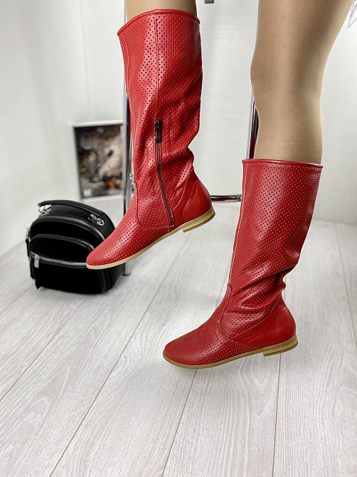 New Style Чоботи жіночі NEW STYLE 10120/1 червоні (весна-літо, шкіра натуральна) (3367) Коломыя - изображение 4