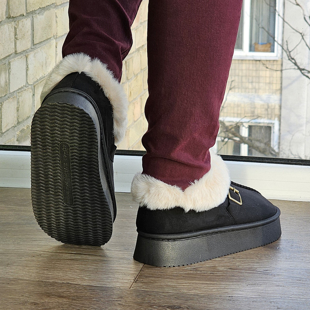 Зимові жіночі Уги Чорні Чобітки з Хутром Теплі (розміри: 36,37,38,39,40,41) Дніпро - фото 4