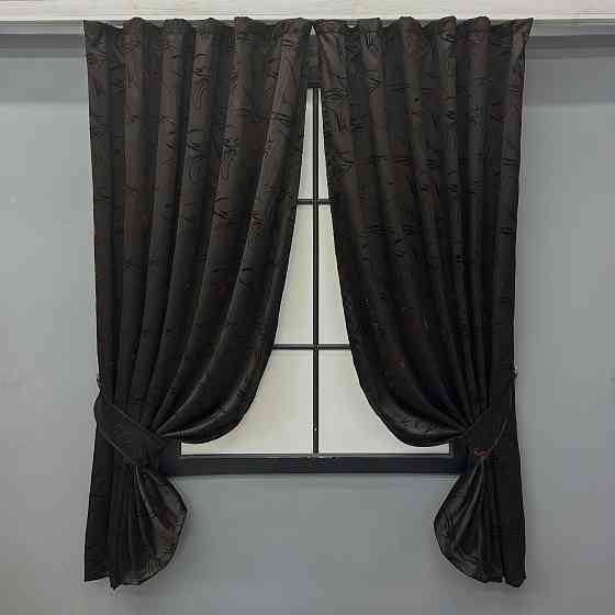 Комплект коротких штор VR-Textil Чорний 140х170 см 2 шт (35-0399) Київ