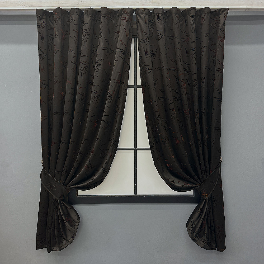 Комплект коротких штор VR-Textil Черный 140х170 см 2 шт (35-0399) Киев - изображение 1