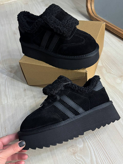 Ботинки женские Hengji 009-1 угги замшевые на меху черные, 41, 25,5 см Киев - изображение 8