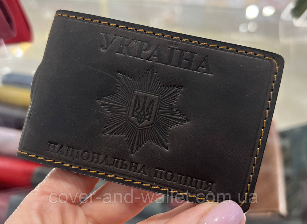 Горизонтальная обложка на удостоверение НПУ (Национальная полиция Украины) с шевроном Киев - изображение 4