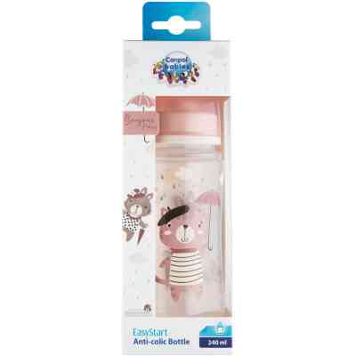 Пляшечка для годування Canpol babies Bonjour Paris з широким отвором 240 мл Рожева (35/232_pin) Вінниця