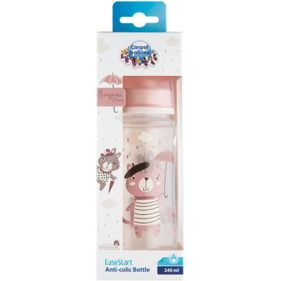 Пляшечка для годування Canpol babies Bonjour Paris з широким отвором 240 мл Рожева (35/232_pin) Вінниця - фото 2