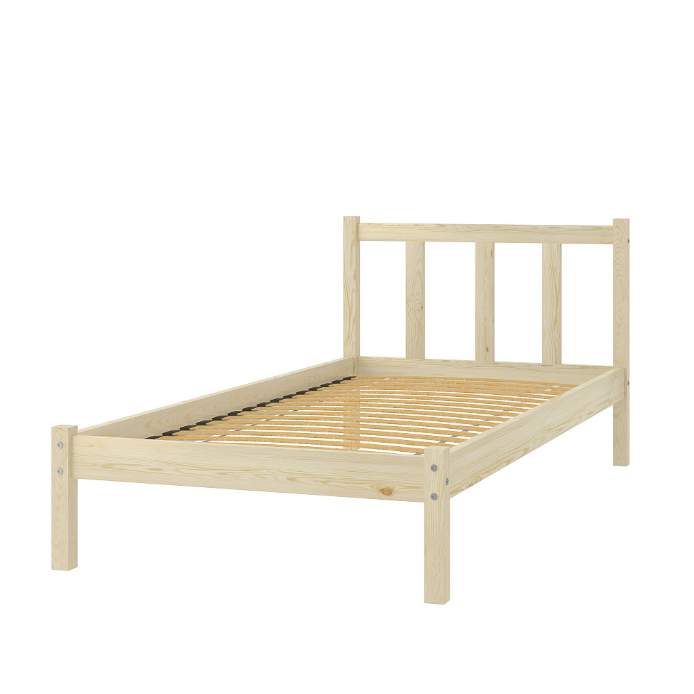 Односпальне дерев'яне ліжко Mebigrand MG02 Прозорий лак 90х200 см (MBG-21880) Дніпро - фото 2