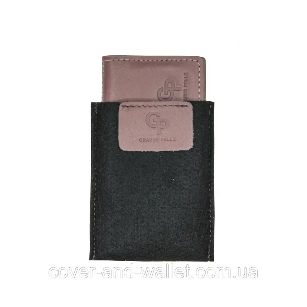 Жіноча світло-рожева обкладинка для ID-паспорта та прав із шкіри Grande Pelle Київ - фото 7