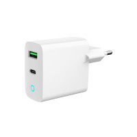 Зарядний пристрій Gembird 1xUSB-A + 1 Type-C (PD20Вт + QC3.0 18Вт) white (TA-UC-PDQC20L-W-01) Киев - изображение 1