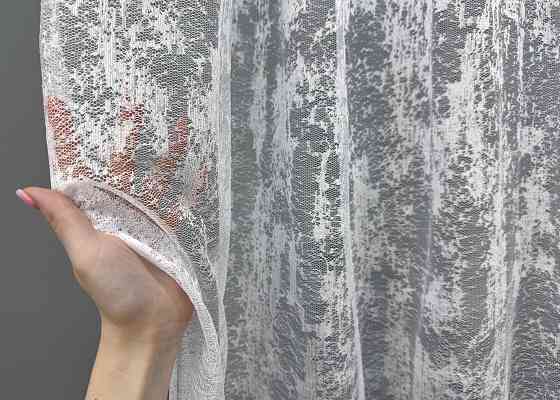 Тюль VR-Textil 703т Мармур Al-1 Жакард Білий 300х270 см (42-0431) Київ