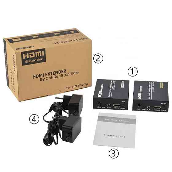 Удлинитель HDMI по витой паре до 120 м, Full HD Киев