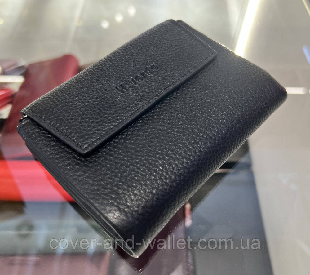 Стильний жіночий шкіряний гаманець чорного кольору невеликого розміру Helen Verde 232 Київ - фото 10