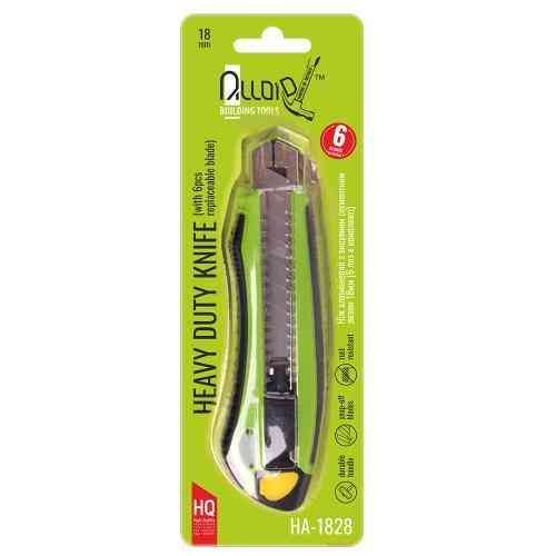 Ніж алюмінієвий з висувним сегмент. лезом 18мм (6шт) прогумований Alloid Одеса