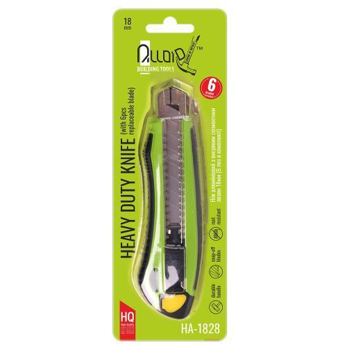 Ніж алюмінієвий з висувним сегмент. лезом 18мм (6шт) прогумований Alloid Одеса - фото 5