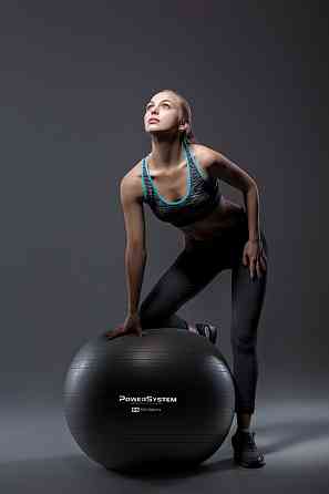 М'яч для фітнесу (фітбол) Power System PS-4011 Ø55 cm PRO Gymball Black Кам'янське