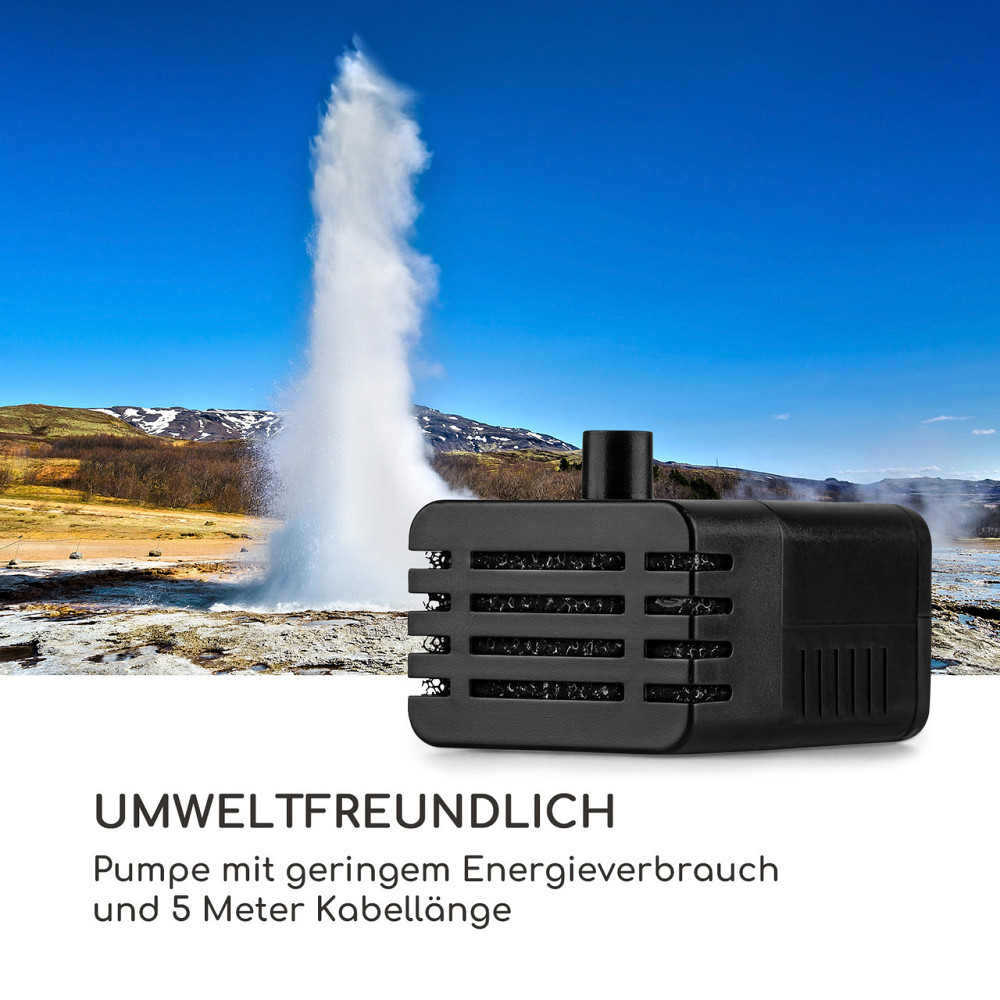 Солнечный фонтан Blumquell LED 5 м кабель солнечная панель из синтетического камня (Германия, читать описание) Ровно - изображение 6