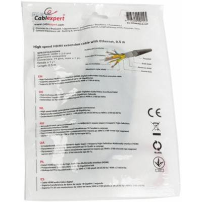 Кабель мультимедийный HDMI M to HDMI F 0.5m Cablexpert (CC-HDMI4X-0.5M) Винница - изображение 6