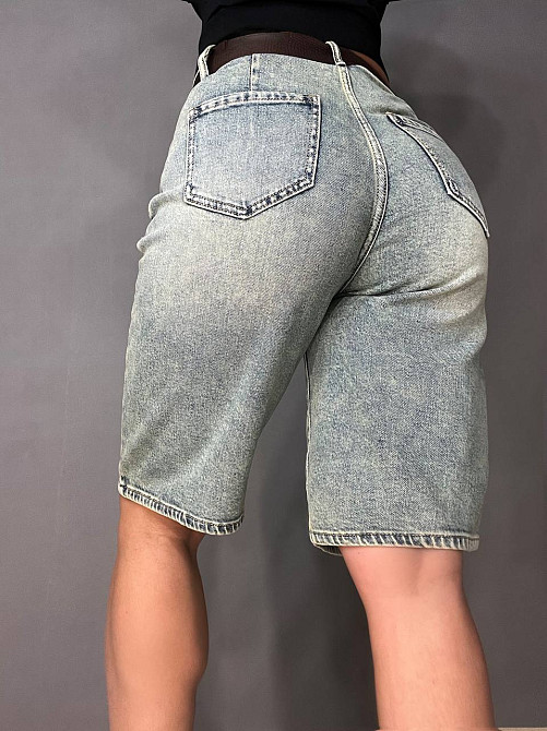 Шорты женские джинсовые Liana 447 бермуды высокая посадка стрейч с ремнем голубые, голубой, 26, 26, 73 см, 104 см Киев - изображение 19