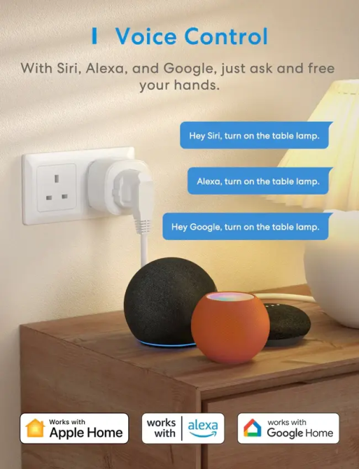 Meross MSS110 Smart Plug Mini - 13A Wi-Fi Plugs Працює з Alexa, Google Home, сумісний із SmartThings Wireless Remote Control Plug Київ - фото 4