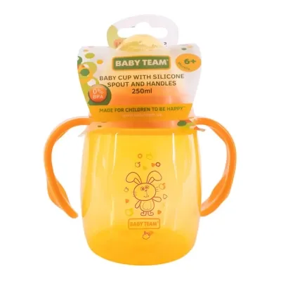 Поильник-непроливайка Baby Team С силиконовым спаутом и ручками 250 мл (4824428050043) Винница
