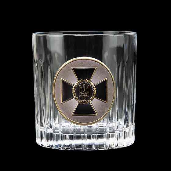 Набор бокалов для виски Служба безопасности Украины Boss Crystal (2 бокала) хрусталь декорирован серебром и золотом Киев