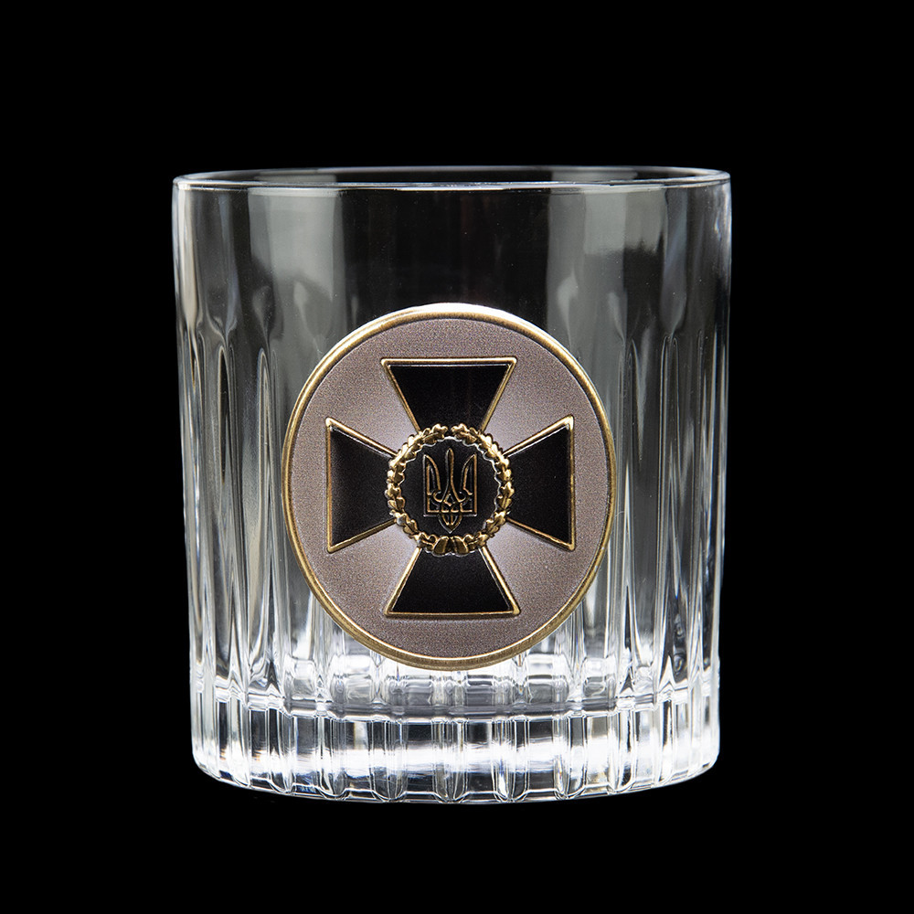 Набор бокалов для виски Служба безопасности Украины Boss Crystal (2 бокала) хрусталь декорирован серебром и золотом Киев - изображение 2