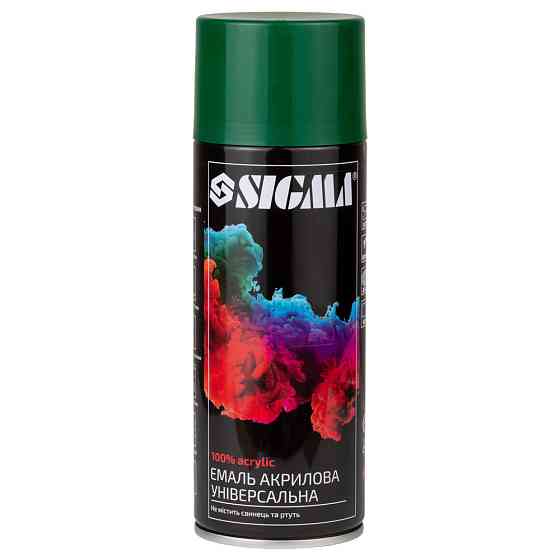 Sigma Эмаль аэрозольная акриловая 400мл RAL 6005 темно-зеленый глянец SIGMA (2737221) Коломия