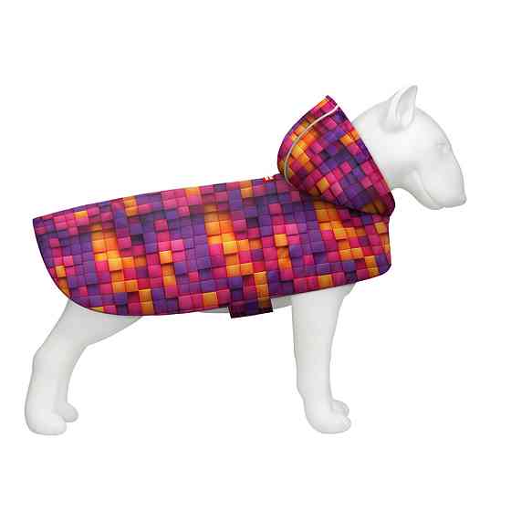 Дощовик-накидка з капюшоном для собак WAUDOG Clothes, малюнок "Куби 3Д", S, А 32-35 см, B 41-52 см, С 26-33 см Київ