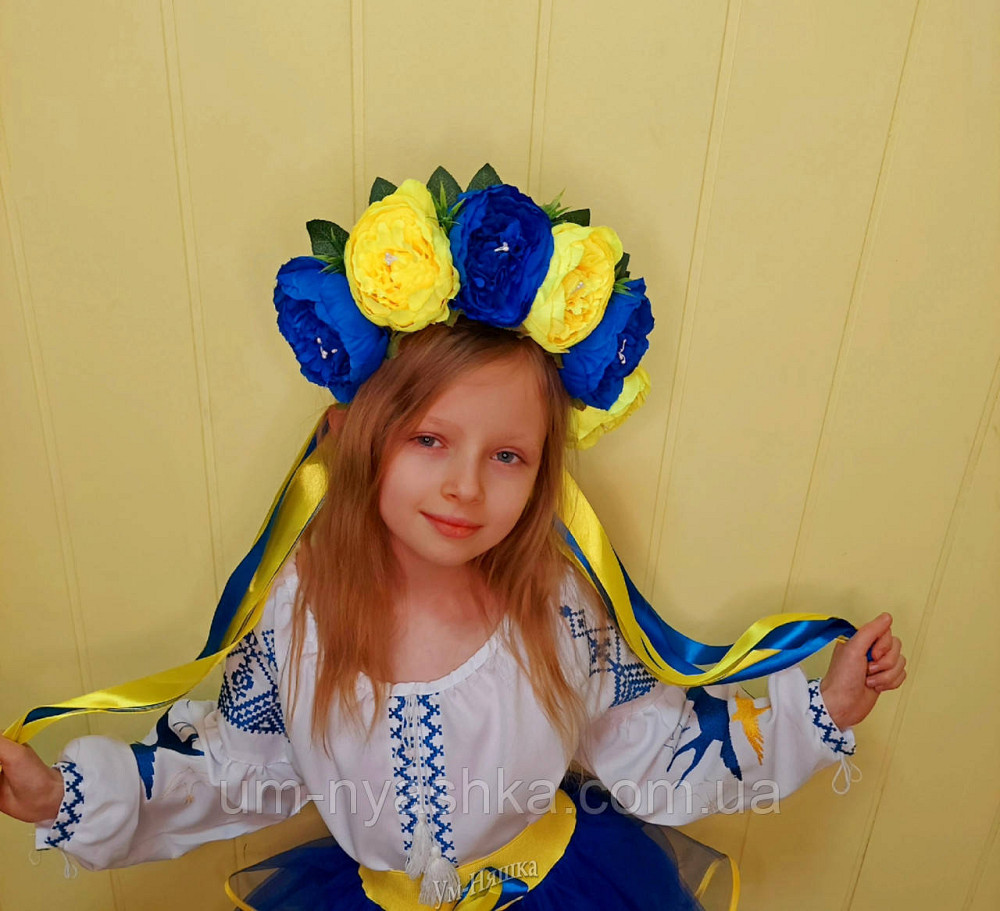 Сине-желтый веночек большой с лентами Кривой Рог - изображение 2