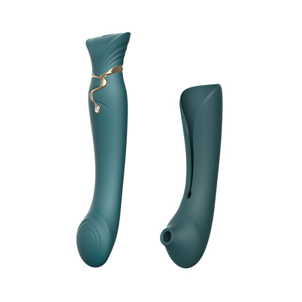 Смартвибратор 3в1 Zalo — Queen Jewel Green, пульсирующая жемчужина и вакуум, кристалл Swarovski Sex Aura Киев - изображение 1