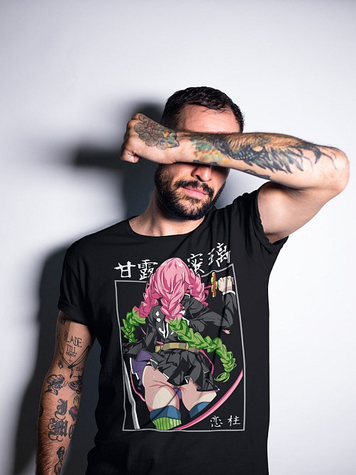 Футболка з аніме принтом Вбивця демонів оверсайз (S/M/L) Чорний AnimeJ0044 Дніпро - фото 2