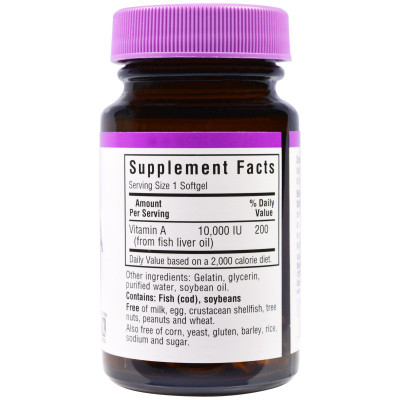 Вітамін Bluebonnet Nutrition Вітамін А 10000, 100 желатинових капсул (BLB-00298) Вінниця - фото 2