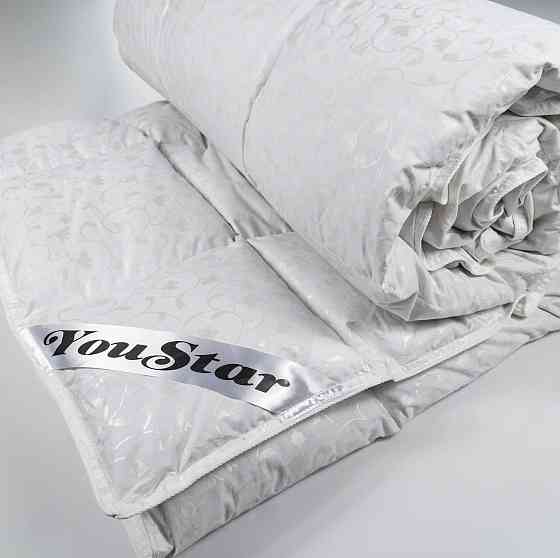 Полупуховое Евро одеяло YouStar 50% пух 50% перо, Тик, размер 200х220 см (Серебро) Сумы