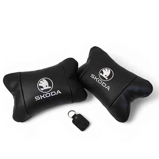 Подушка для підтримки шиї в машині Skoda Шкода, Декоративна подушка підголівник, Автоподушка подарунок SZ-35 Львів