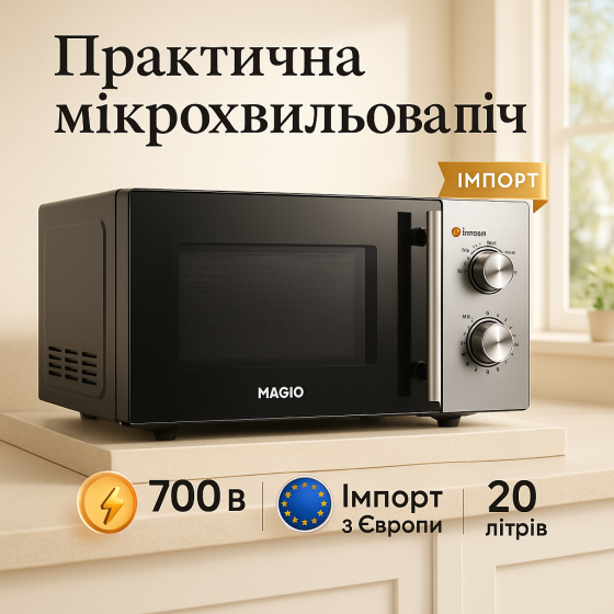 Стильная микроволновая печь для интерьера MAGIO, Бюджетная микроволновка, Микроволновка печь маленькая KM-25 Львов