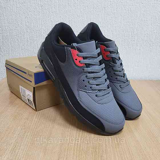 Кроссовки мужские размер 42 повседневные осенние на шнуровке в стиле наик U8828-4 черно-серый Хмельницкий