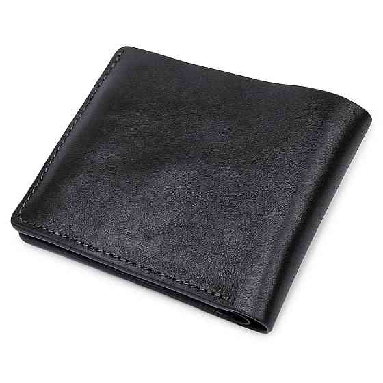 Кожаное мужское глянцевое портмоне GRANDE PELLE 11554 Черный Киев