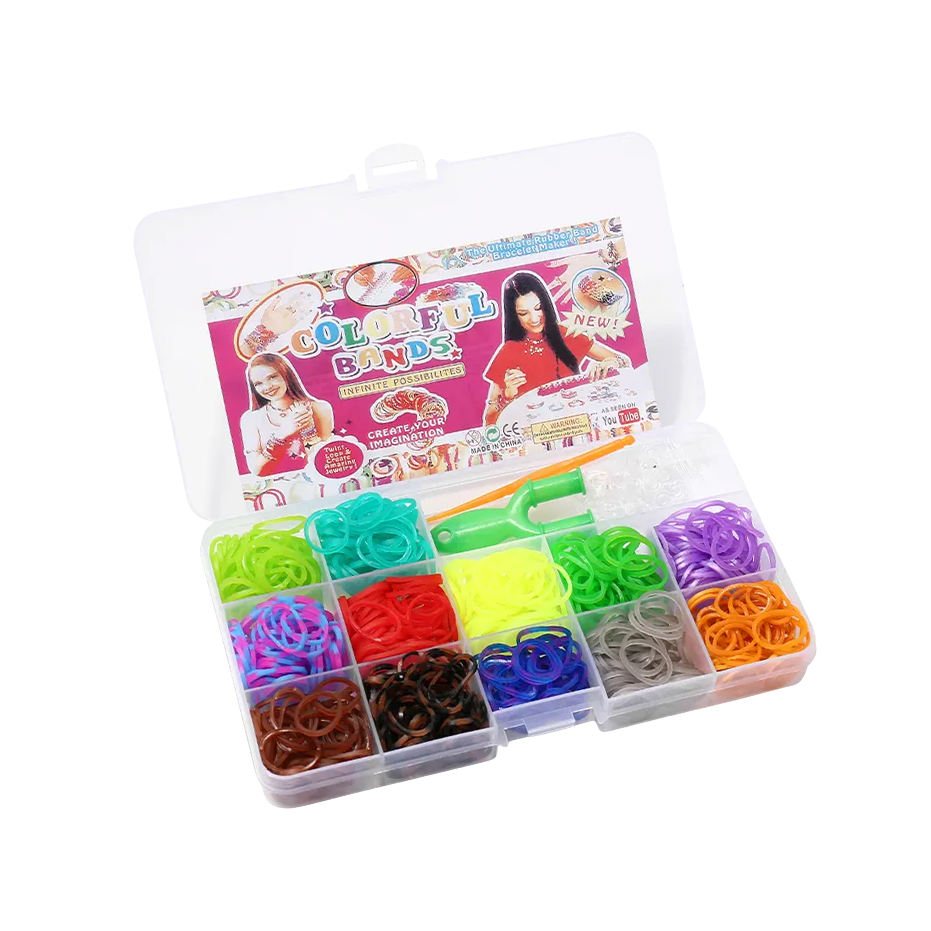 Набор резинок для вязания ярких браслетов в пластиковом контейнере, сет №1 Каменец-Подольский - изображение 1