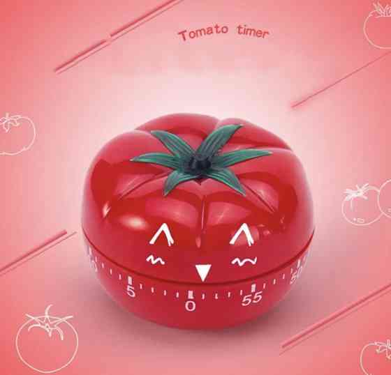 Таймер механічний для кухні "Помідор", корпус пластик, зворотній відлік, червоний, розмір 6,3*4,5 см Київ