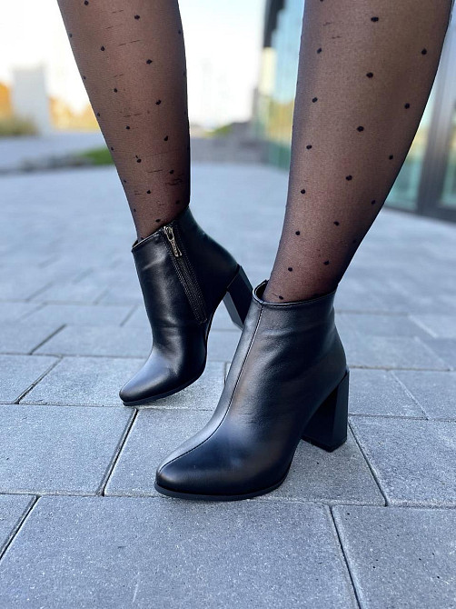 Nivelle Черевики жіночі NIVELLE чорні натуральна шкіра каблук 8см 35р.36р.40р. (4822) Коломыя - изображение 7