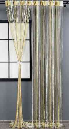 Шторы-нити с люрексом Бежевый с молочным 300х300см 1 шт (61-082) Киев