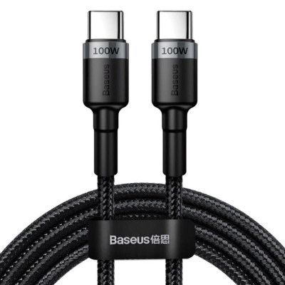 Дата кабель USB-C to USB-C 2.0m 100W 5A black-grey Baseus (CATKLF-ALG1) Винница - изображение 1
