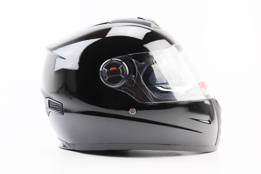 Шолом інтеграл, закритий+окуляри BLD-М61 S (55-56см), ЧОРНИЙ глянець Київ - фото 4