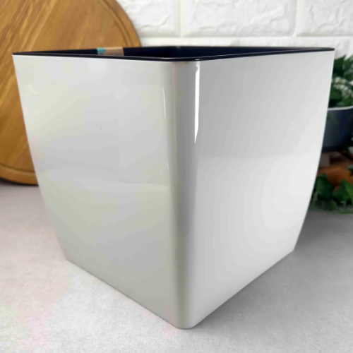 Вазон Квадро 16*16*15,5см низький біла троянда Алеана Житомир - фото 4