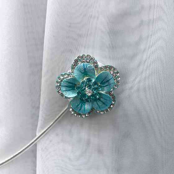 Магніти для штор та гардин "Flowers" набір 2 шт Блакитний (81-186) Київ