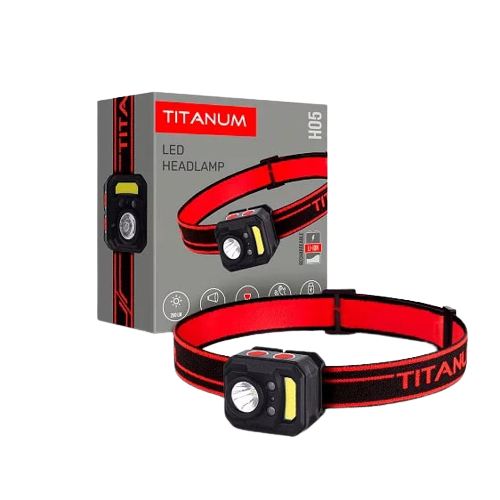 Ліхтарик LED налобний 250Lm 6500К чорний TLF-H05 Titanum Житомир