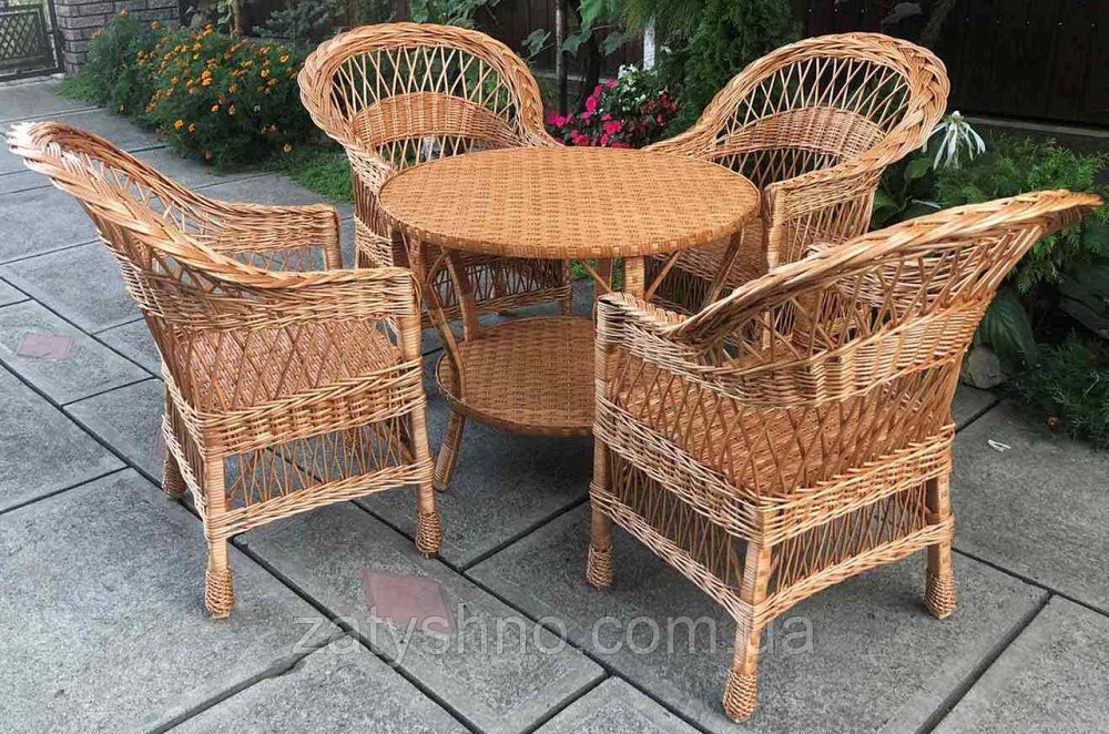 Мебель из лозы для 4  | Плетеная мебель из лозы |мебель плетеная   с круглым столом Киев - изображение 7
